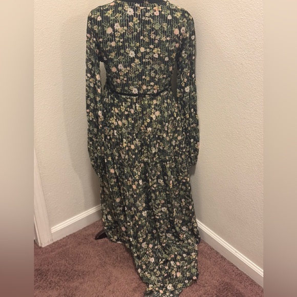 Rococo Sand x Revolve Flora High Low Maxi Dress Green Black Gold Floral M - Picture 6 of 14